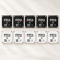 Ten Google Review plaques, five black and five white