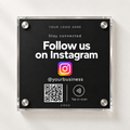 Instagram NFC + QR Plaque in black