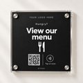 Digital Menu NFC + QR Plaque in black