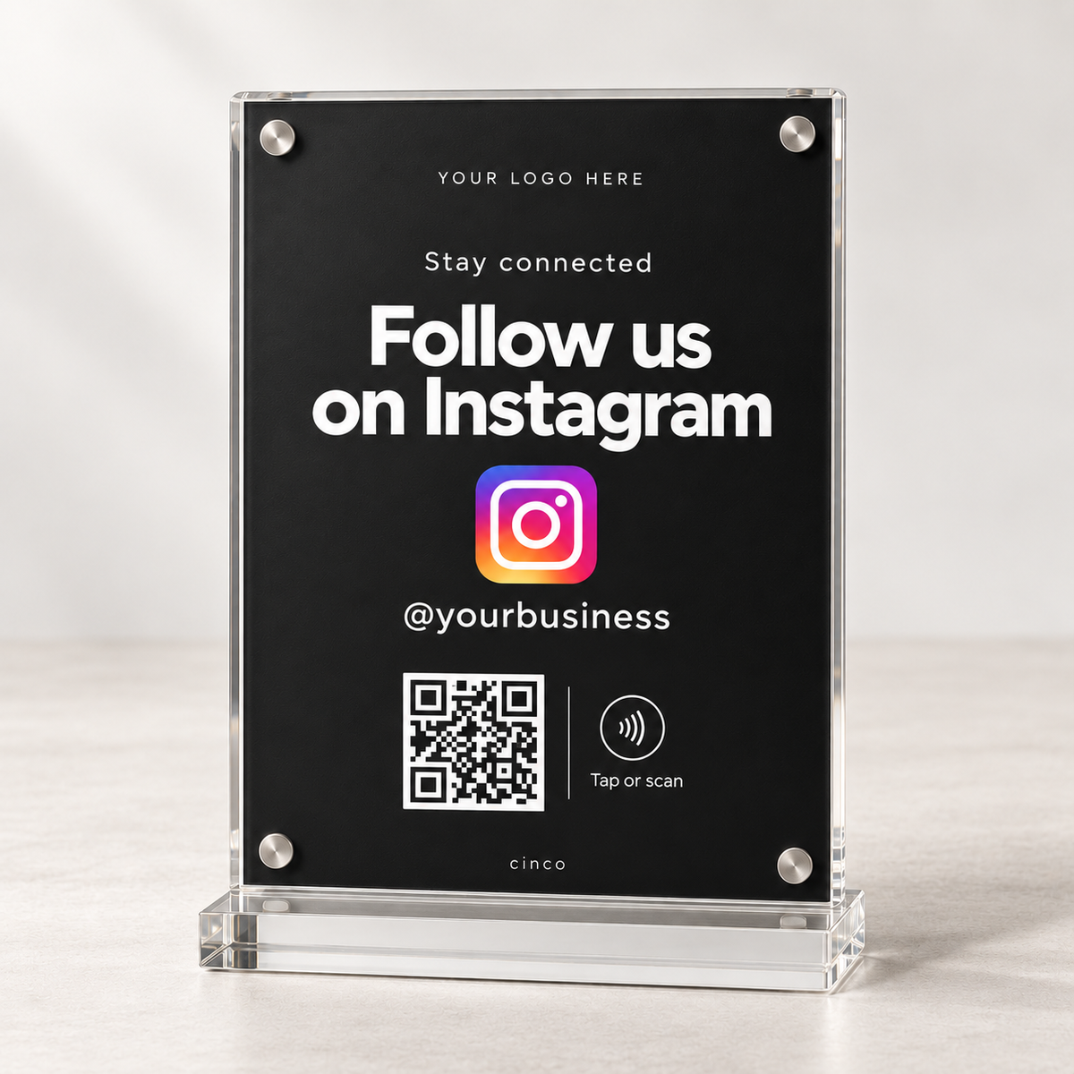 Instagram NFC + QR Stand in black